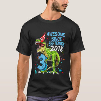Kinder Drei Rex 3D Geburtstag Dritter Dinosaurier T-Shirt