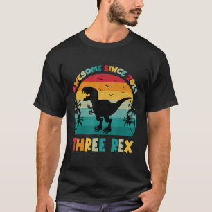 Kinder Drei Rex Funny Dinosaurier 7 Jahre Phantast T-Shirt