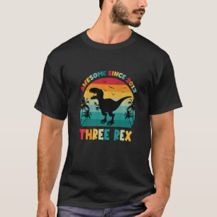 Kinder Drei Rex lustige Dinosaurier 10 Jahre alt P T-Shirt