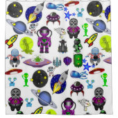 Kinder Duschvorhang Astronaut Außerirdische Space (Vorderseite)