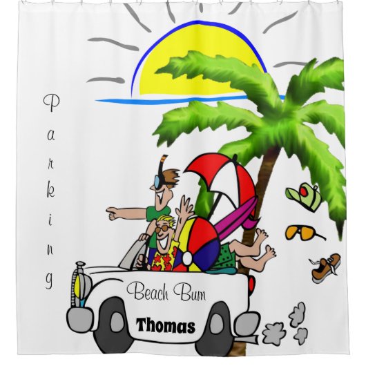 Kinder Duschvorhang Beach Bum Parkplatz (Vorderseite)