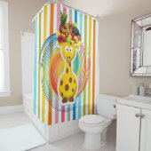 Kinder Duschvorhang Giraffe Blumenstrauß Früchte (Beispiel)