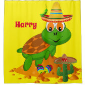 Kinder Duschvorhang Grüne Schildkröte Sombrero (Vorderseite)