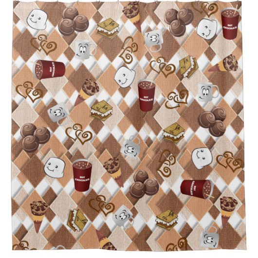 Kinder Duschvorhang Hot Chocolate Marshmallows (Vorderseite)