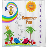 Kinder Duschvorhang Regenbogen Sonne Giraffe (Vorderseite)