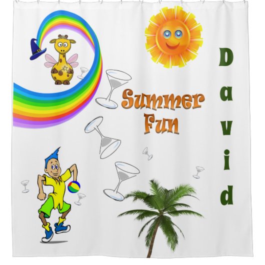 Kinder Duschvorhang Sun Rainbow Giraffe (Vorderseite)
