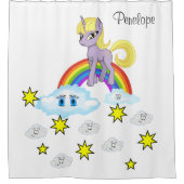 Kinder Duschvorhang Unicorn Sterne Regenbogenwolke (Vorderseite)