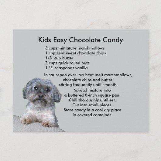 Kinder Easy Chocolate Candy Recia Postkarte (Vorderseite)