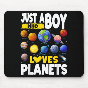 Kinder ein Junge, der Planeten liebt Sonnensystem  Mousepad