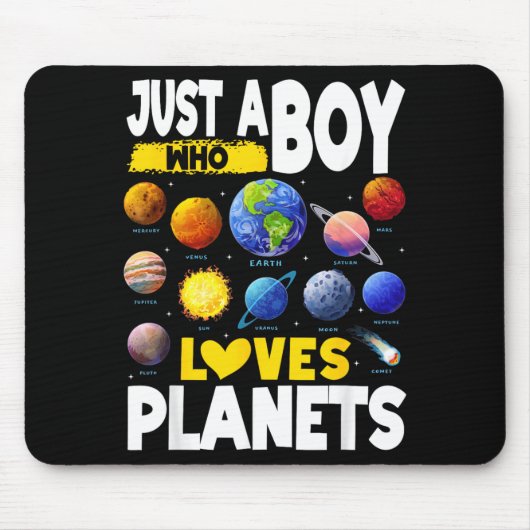 Kinder ein Junge, der Planeten liebt Sonnensystem Mousepad (Vorne)