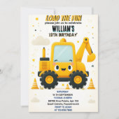 Kinder Einfache Bauwagen 5. Geburtstag Einladung (Vorderseite)