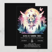 Kinder einfache Fee Geburtstag Einladung (Vorne/Hinten)