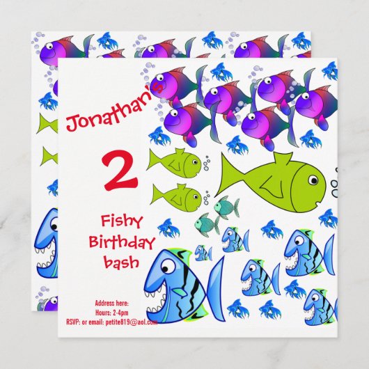 Kinder Einladungskarten zum Geburtstag (Vorne/Hinten)