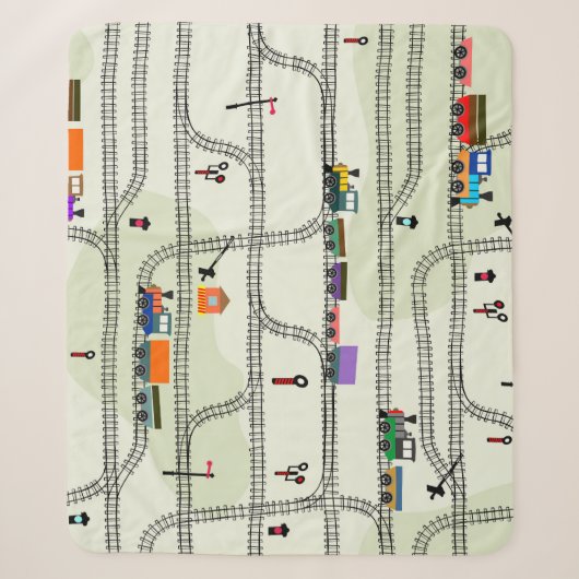 Kinder Eisenbahn: Lustiges nahtloses Muster Sherpadecke (Vorderseite)