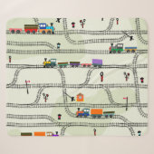 Kinder Eisenbahn: Lustiges nahtloses Muster Sherpadecke (Vorderseite (Horizontal))