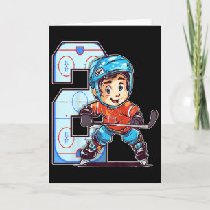 Kinder-Eishockey-Geburtstag - 2-jähriger Junge - 2 Karte