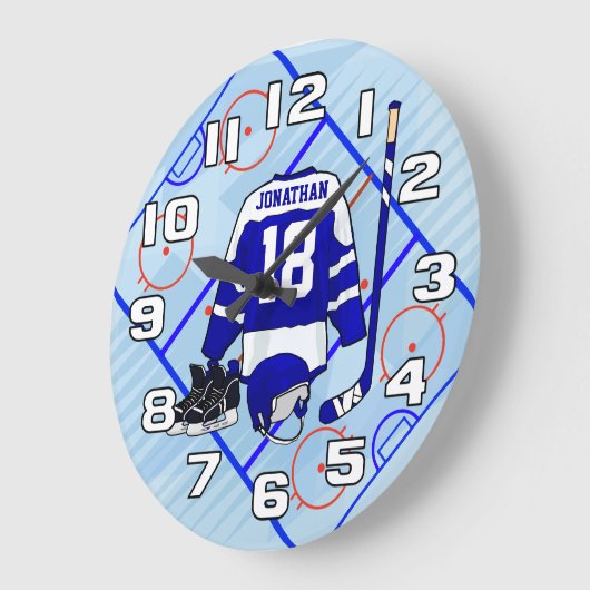 Kinder-Eishockey-Schlafzimmerkollektion Große Wanduhr (Winkel)