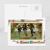 Kinder Eislaufen Postkarte (Vorne/Hinten)