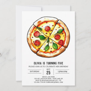 Kinder Elegante Pizza Geburtstag Einladung
