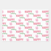 Kinder Elephant Birthday Wrapping Paper Sheets Geschenkpapier Set (Vorderseite 3)