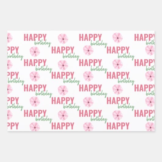 Kinder Elephant Birthday Wrapping Paper Sheets Geschenkpapier Set (Vorderseite 3)