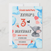 Kinder Elephant Geburtstagsparty Einladung (Vorderseite)