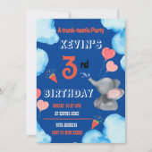 Kinder Elephant Geburtstagsparty Einladung (Vorderseite)