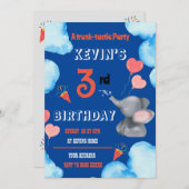 Kinder Elephant Geburtstagsparty Einladung (Vorne/Hinten)