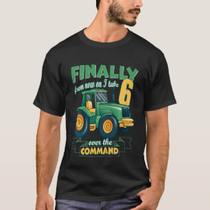 Kinder Endlich 6 6. Geburtstag Traktor 6 Jahre alt T-Shirt