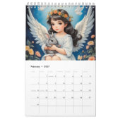 Kinder Engel und Niedliche Tiere. 2024 Kalender (Feb 2027)