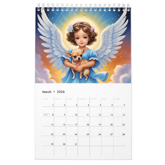 Kinder Engel und Niedliche Tiere. 2024 Kalender (Mär 2026)