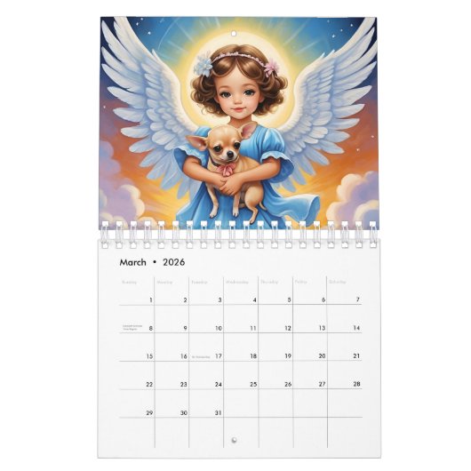 Kinder Engel und Niedliche Tiere. 2024 Kalender (Mär 2026)