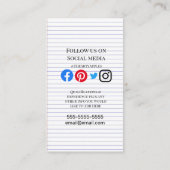 Kinder Englisch Tutor Zuhause Lernprüfung Visitenkarte (Rückseite)