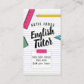 Kinder Englisch Tutor Zuhause Lernprüfung Visitenkarte (Vorderseite)