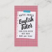 Kinder Englisch Tutor Zuhause Lerntests Visitenkarte (Vorderseite)