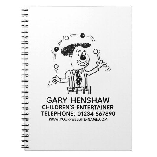 Kinder-Entertainer oder Juggler-Notebook Notizblock (Vorderseite)