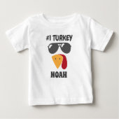 Kinder Erntedank Türkei mit Shades Name Baby T-shirt (Vorderseite)
