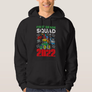 Kinder Erste Klasse 2022 LKW und Fahrzeuge 1rst Gr Hoodie