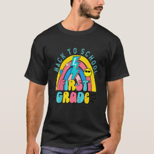 Kinder Erste Klasse Niedlicher Regenbogen zurück z T-Shirt