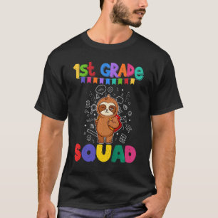 Kinder Erste Klasse Squad Sloth Grundschule 1 T-Shirt