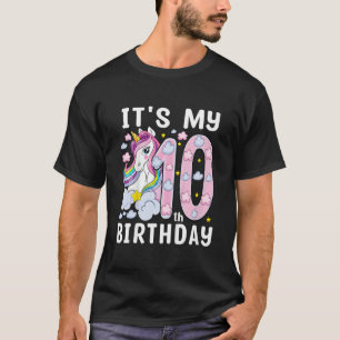 Kinder Es ist mein 10. Geburtstag Einhornkind vor  T-Shirt