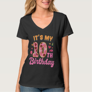 Kinder Es ist mein 10. Geburtstag Sweet Donut Happ T-Shirt
