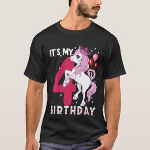 Kinder Es ist mein 4. Geburtstag Einhorn Kind 4 Ja T-Shirt