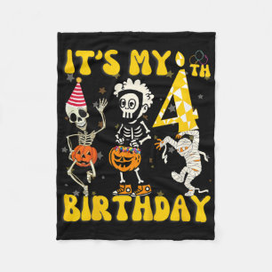 Kinder Es ist mein 4. Geburtstag Junge Funny Skele Fleecedecke