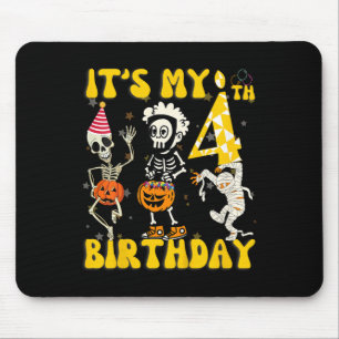 Kinder Es ist mein 4. Geburtstag Junge Funny Skele Mousepad