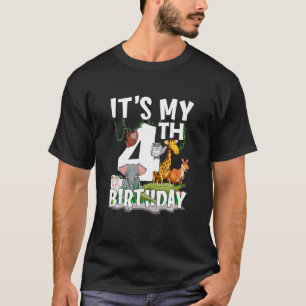 Kinder Es ist mein 4. Geburtstag Zoo Jungle Safari T-Shirt