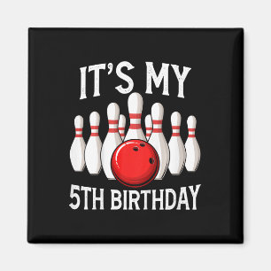 Kinder Es ist mein 5. Geburtstag Bowling Bowler 5  Magnet