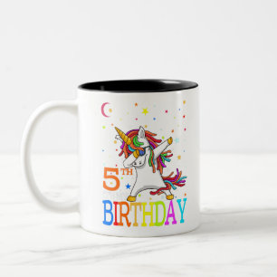Kinder Es ist mein 5. Geburtstag Einhorn 5 Jahre a Zweifarbige Tasse
