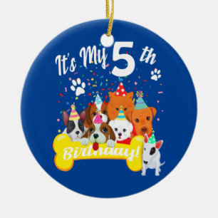 Kinder es ist mein 5. Geburtstag Kleinkind Mädchen Keramik Ornament