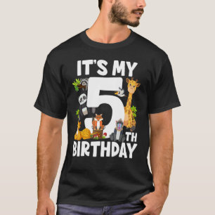 Kinder Es ist mein 5. Geburtstag Zoo Jungle Safari T-Shirt